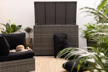 Gigant vattentät dynbox XL utomhus - Dynlåda i konstrotting (B150xD90xH101 cm) - Grå - Products - Utemöbler & utemiljö - Utomhusförvaring - Dynförvaring - Dynbox & dynlåda