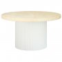 Merca rundt udendrs sofabord 80 cm - Fiberbeton / Travertinprint