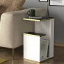 Ravenna sidebord 29,5 x 35 cm - Hvid/guld/sort
