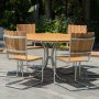 Mllan udendrsgruppe i teak: 6 stole med spisebord 130 cm