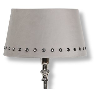 Velvet lampeskærm med nitter 33 cm - Beige / Røgfarvet Velvet lampeskærm med nitter 33 cm - Beige / Røgfarvet