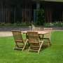 Salt udendrs spisebordsst 120x70 cm med 4 stk. Salt spisebordsstole - Teak