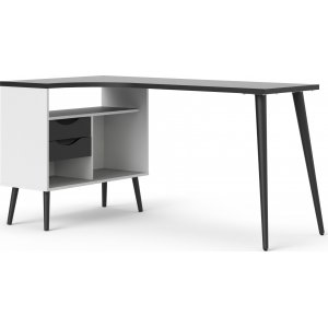 Oslo skrivebord 145 x 81 cm - Hvid/sort