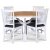 Troms spisebordsst; rundt spisebord 120 cm - Hvid/olieret eg med 4 stk. Fr stole med sde i grt stof