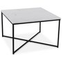 Maryland sofabord 75x75 cm - Hvid gte Marmor / Sort understel