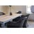 Spisebordsst Alva: Spisebord i teak / galvaniseret stl med 6 Mercury lnestole i brun polyrattan + Mbelplejest til tekstiler
