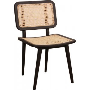 Sikns stol - Sort mahogni/rattan + Pletfjerner til mbler