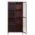 Dobb bordeaux metalskab med glaslger H190 cm