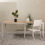 Spisest; 6 stole og spisebord 205 x 90 cm beige - Copacabana