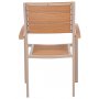Udendrs spisest: 6 stole med bord 205 x 90 cm beige/eg - Las Vegas