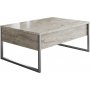 Lux sofabord 90 x 60 cm - Travertin/slv