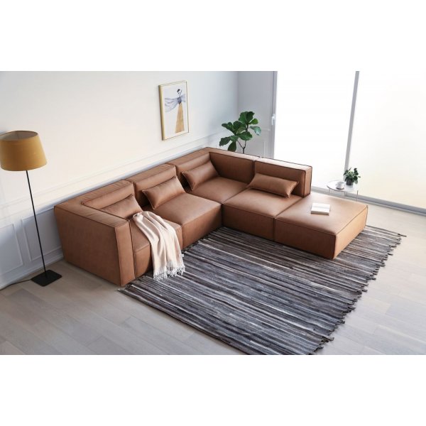 Nees modulsofa i cognac (fljl) combo 3