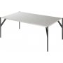 Terrazzo sofabord 110x60 cm - Bianco Terrazzo & understel AIR i sort metal