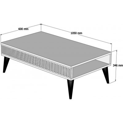 Milan sofabord 105 x 60 cm - Valnd/sort