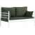 Manyas 2-personers udendrs sofa - Hvid/grn + Mbelplejest til tekstiler