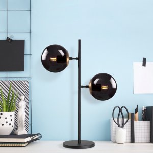 Facet bordlampe opal - Sort