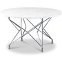 Terrazzo rundt sofabord  80 cm - Bianco Terrazzo & understel Star krom