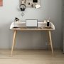 Mir skrivebord 120 x 60 cm - Mrkebrun/hvid