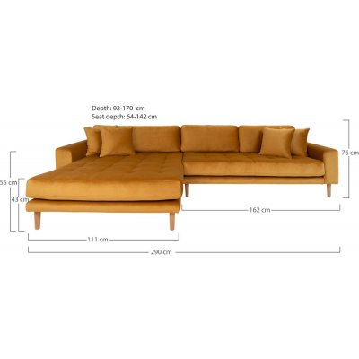 Lido divan sofa venstre - Gul
