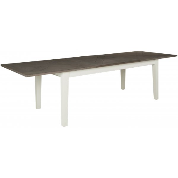 Marstrand spisebord butterfly 200-290 cm - Lysegr/rgbejdset lakeret egefiner