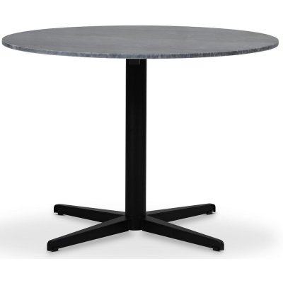 SOHO spisebord O105 cm - Mat sort tværfod / Grå marmor
