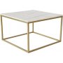 Accent sofabord 75 - Hvid marmor / messingfarvet base