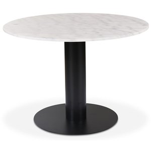 Next runde marmor spisebord D105 cm - Sort / marmor (Hvid)