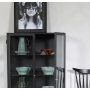 Cliff vitrineskab i blik (highboard) - Sort / Klarglas