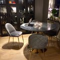 Kundebillede Plaza rundt spisebord - Grå marmor / Messing