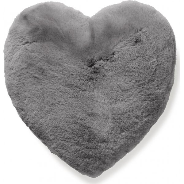 Fluffy hjerteformet pyntepude Gr - 45 x 45 cm