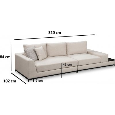 Line 4-personers sofa med sidebord - Beige