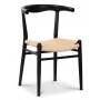 Berit spisegruppe, 110 cm rundt bord + 4 stk Berit-stole sorte / fletsde
