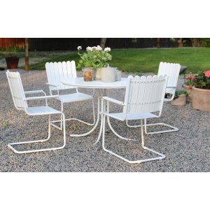 Kivik spisebord inkl. 4 stole - Hvid + Møbelplejesæt til tekstiler
