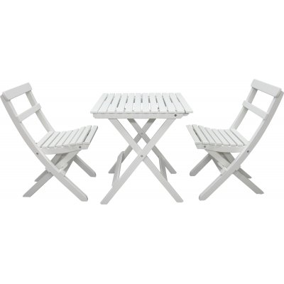 Wilma udendrs gruppebord 65 x 65 cm inkl. 2 Knohult stole - Hvid