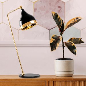 Yalda bordlampe - Sort/guld