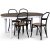 Skagen spisebordssæt; spisebord 160/210x90 cm - Hvid / brunolieret eg med 4 stk. Danderyd No.16 stole Sort