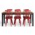 Dalsland spisegruppe: Spisebord i sort/eg med 6 rde stole