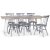 Edge spisegruppe; Spisebord i hvid HPL 190x90 cm med 6 gr Orust stokstole