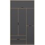 Elina garderobe 140 x 52 x 253 cm - antracit/brun