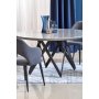 Orcan rundt spisebord 140 cm - Gr marmor/sort