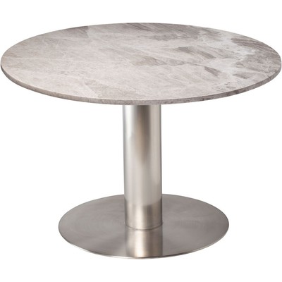 Next 105 rundt spisebord - Brstet stl / marmor (Beige)