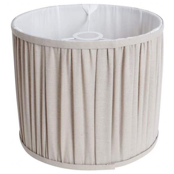Plisseret lampeskrm D 38 cm - Beige hr