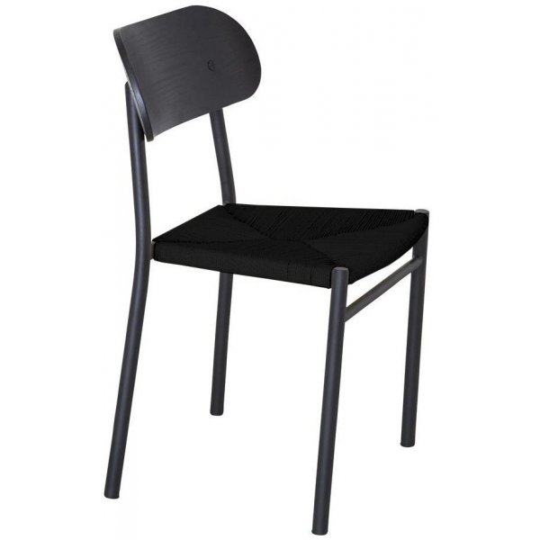 Spisestol Lara - Sort / Sort Naturfiber