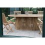 Salt udendrs spisebordsst, ovalt spisebord 200 cm med 6 stole - Teak