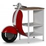 Vintage Vespa bardisk/ sengebord 104 x 44 cm - Rd/hvid