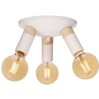 Spartan Wood loftlampe - Hvid / træ Spartan Wood loftlampe - Hvid / træ