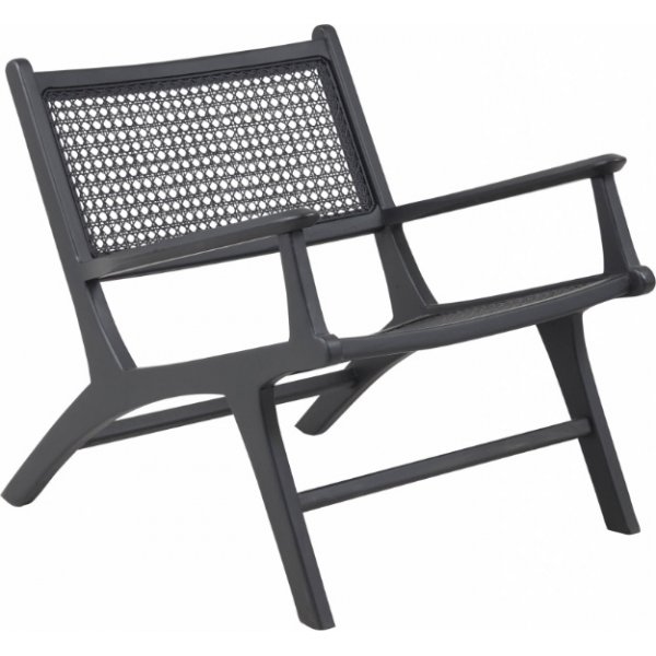 Linnea lnestol - Sort/rattan