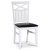 Fr spisebordsst; spisebord 160 / 210x90 cm - Hvid / olieret eg med 6 Fr stole med kryds i ryggen, sde i sort PU