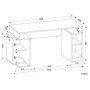 Monument skrivebord 140x60 cm - Hvid/valnd