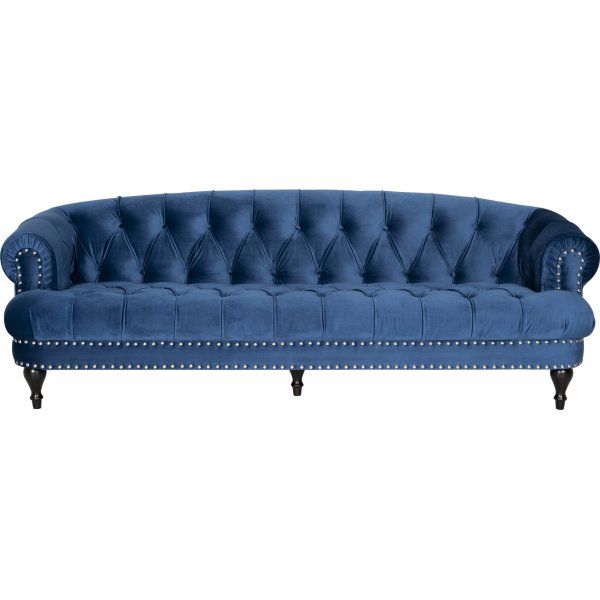 Sofa Chesterfield 3-personers sofa i blt fljl